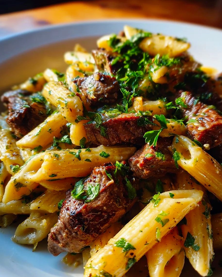 Creamy Cajun Garlic Butter Steak Penne 7 Ingredients You'll Need