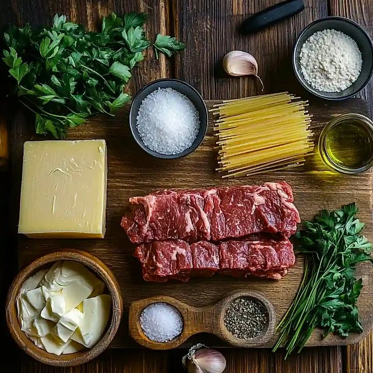 One Pan Velvety Honey BBQ Steak Fettuccine 9 Ingredients You'll Need