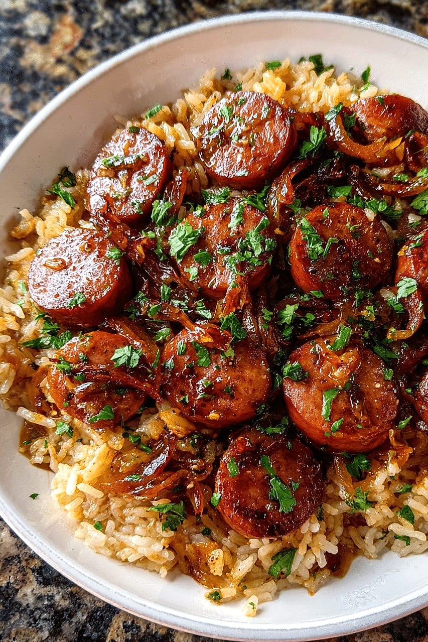 One Pan Sweet Smoky Cajun Sausage Rice
