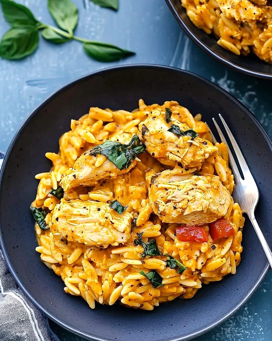 One Pan Sweet Honey Garlic Parmesan Chicken Orzo
