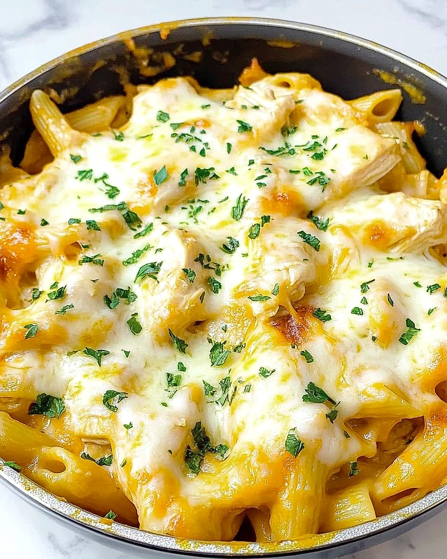 One Pan Bold Cheesy BBQ Chicken Pasta