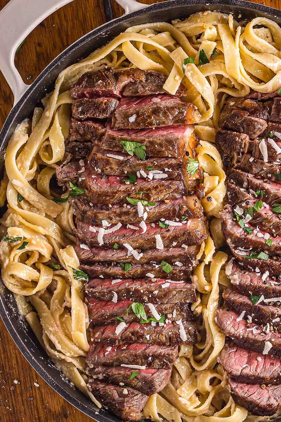 One Pan Pepper Jack Steak Alfredo