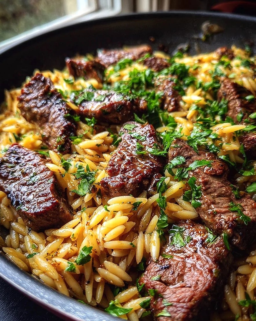 One Pot Honey Garlic Butter Steak and Orzo 13 One Pot Honey Garlic Butter Steak and Orzo
