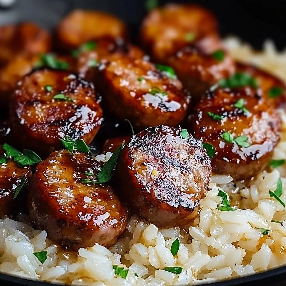 One Skillet Bold Honey BBQ Sausage Rice