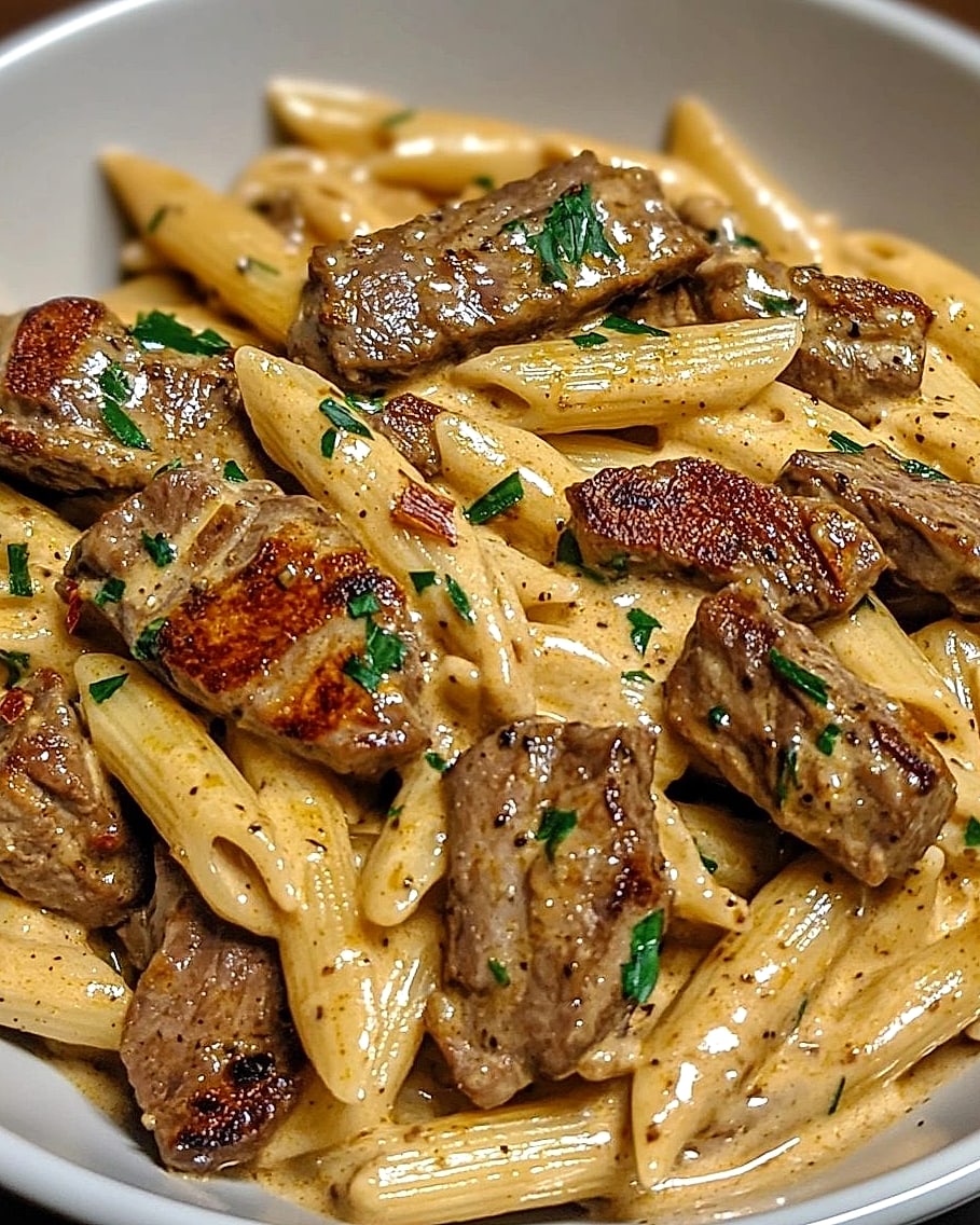 One Skillet Spicy Honey Steak Pasta
