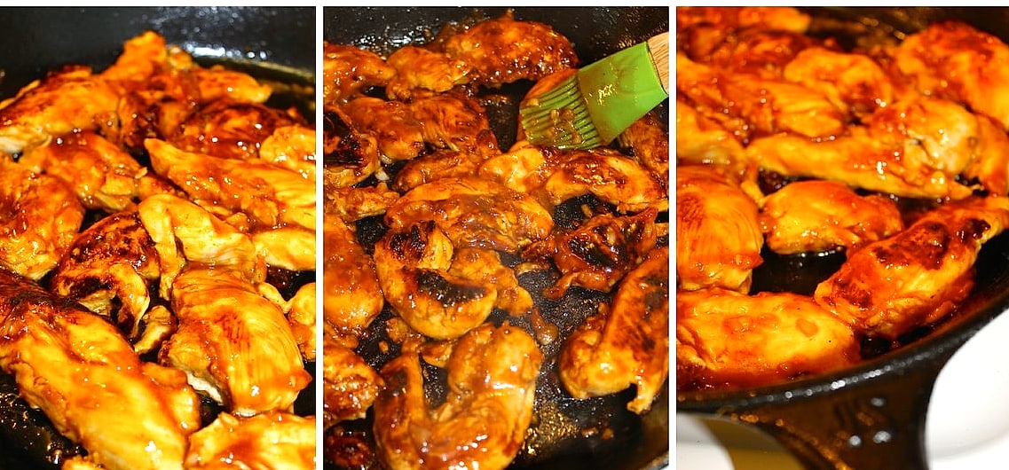 Sticky Buffalo Honey Chicken Skillet