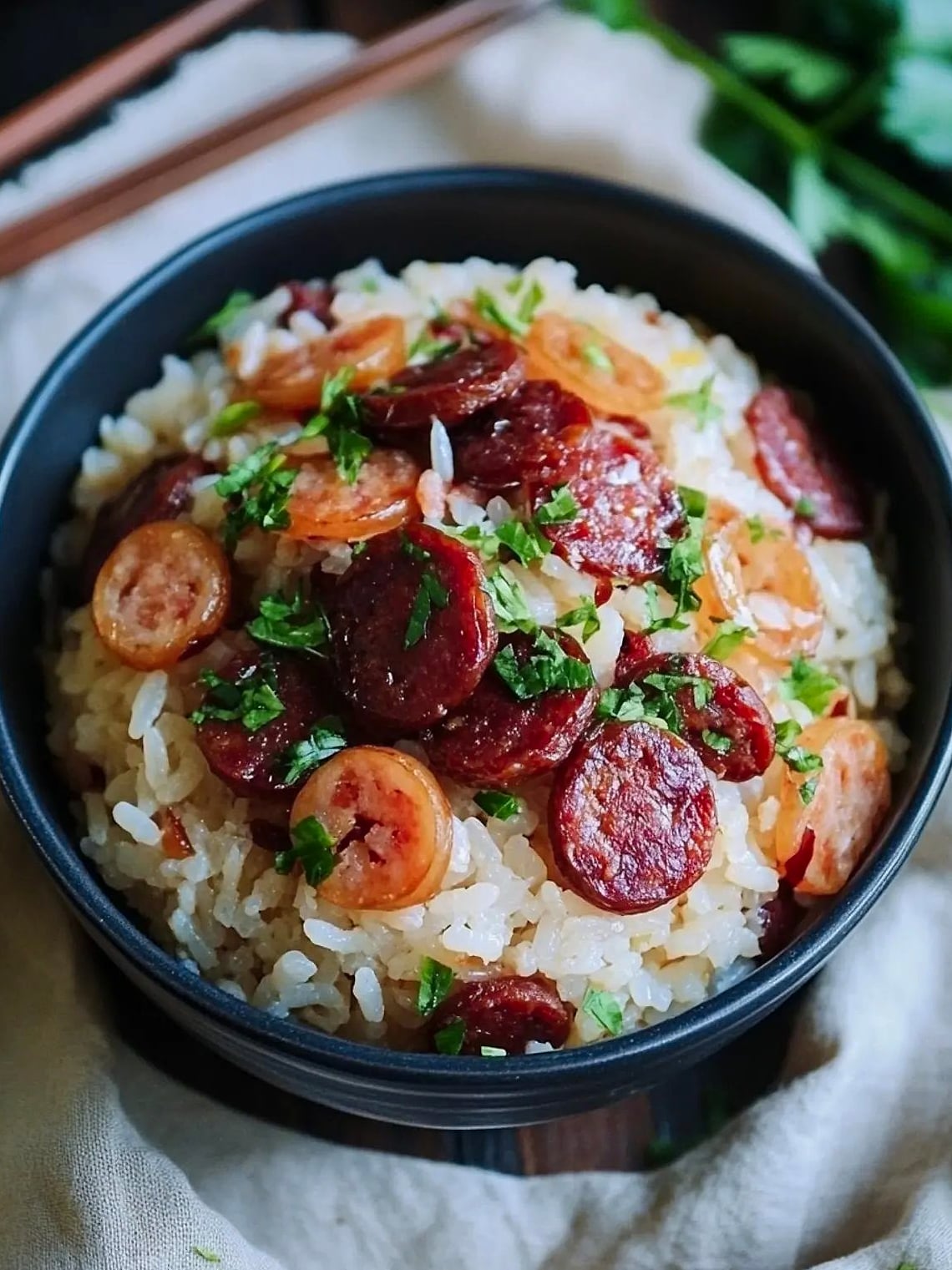 Sticky Honey Garlic Sausage Rice