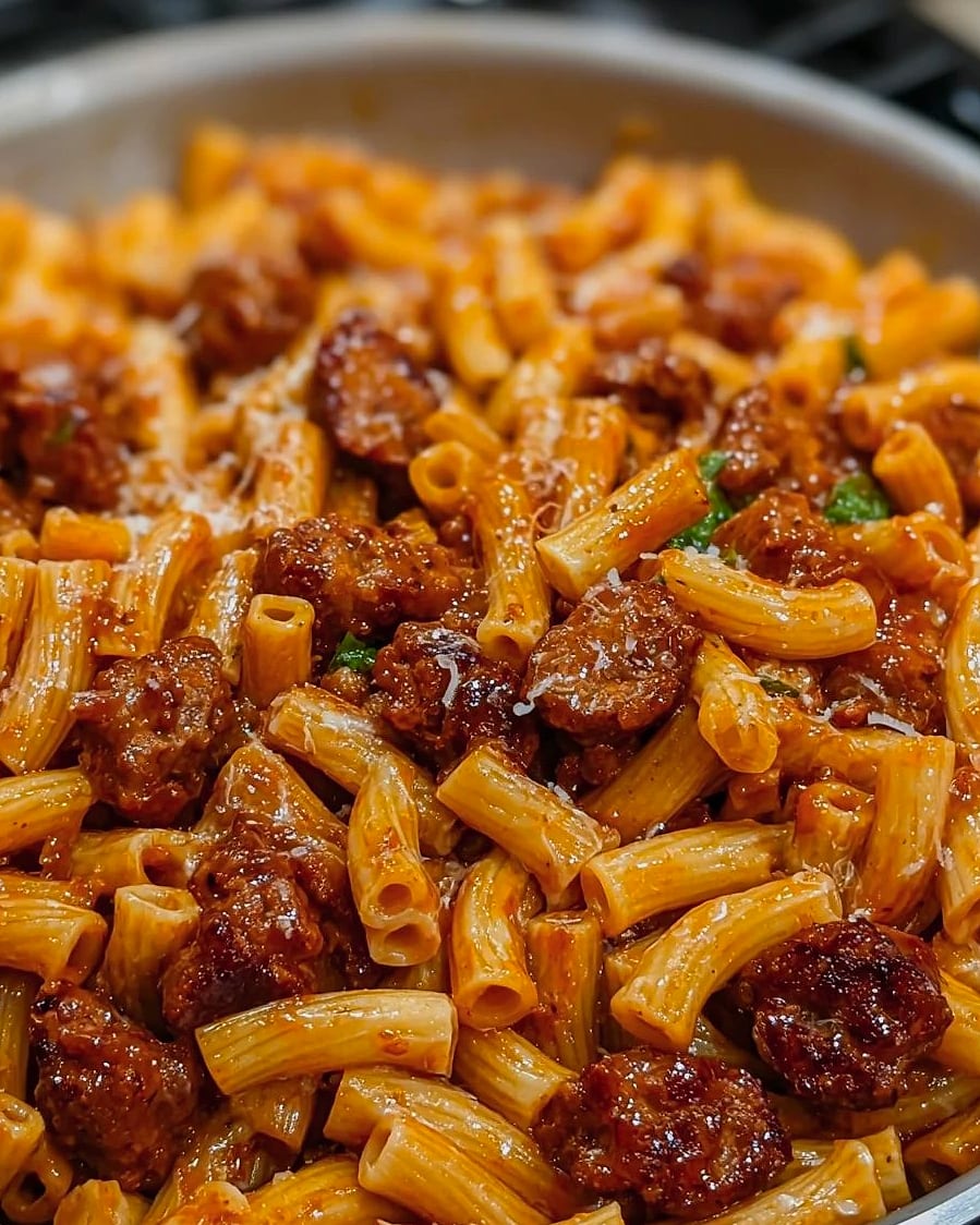 Sticky Honey Garlic Smoked Sausage Pasta
